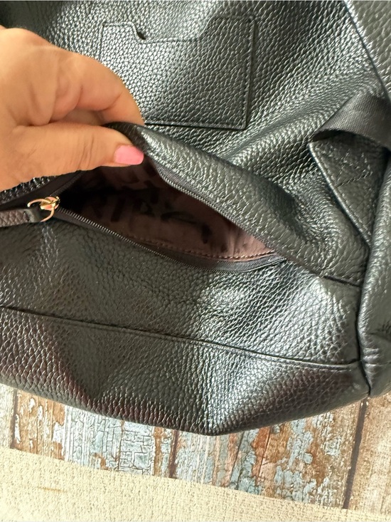 Henri Bendel Black Soft Pebbled Leather Backpack with Gold Hardware #Luxury